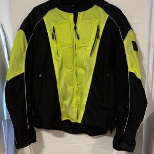 VIKING CYCLE Men's 4XL Black and Neon Yellow Motorcycle Jacket
